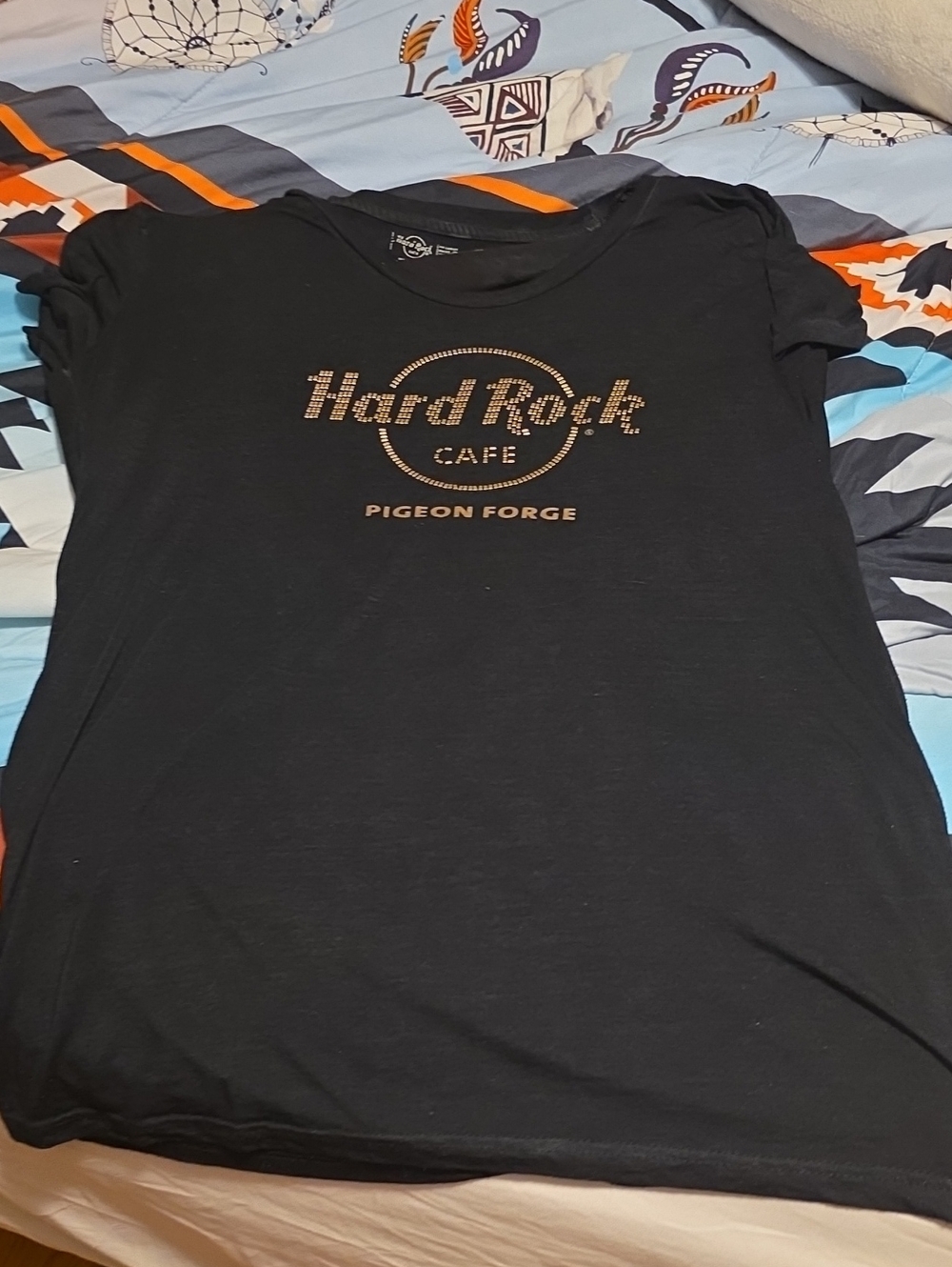 Hard Rock Cafe Black Tee with Bronze Logo